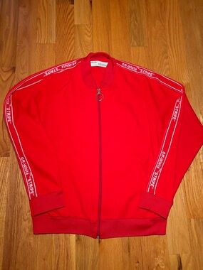 Off-White Red Logo Tape Track Jacket🔥